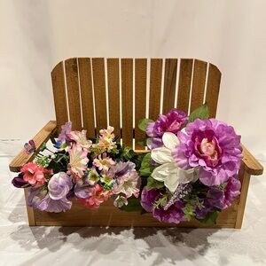 Handmade cedar small planter box. Flower arrangements not included.